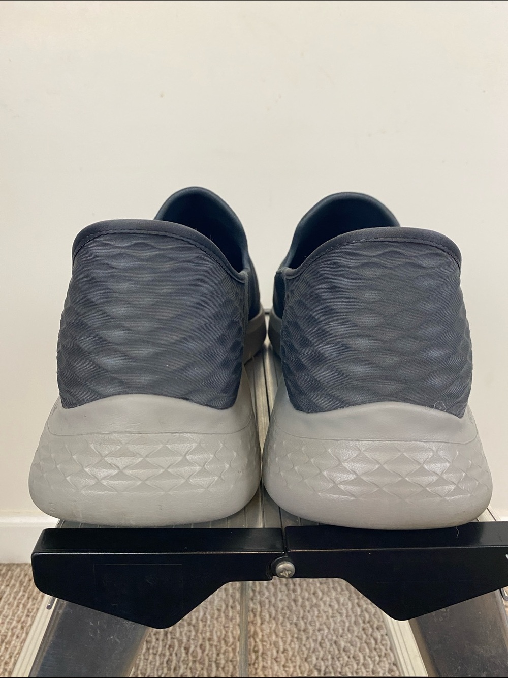 Skechers Slip-On Mesh Sneakers in Navy and Light Gray Extra-Wide - Picture 4 of 7